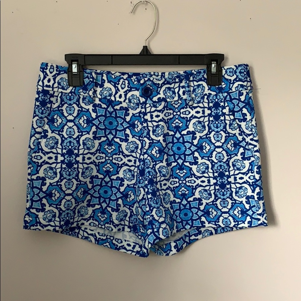 Blue Patterned Shorts